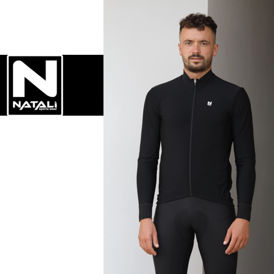 Maglia Black Thermal Ciclismo per inverni miti con trattamento Waterprof