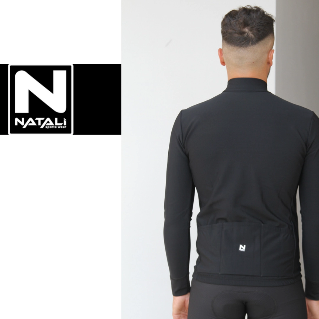 Maglia Black Thermal Ciclismo per inverni miti con trattamento Waterprof - back