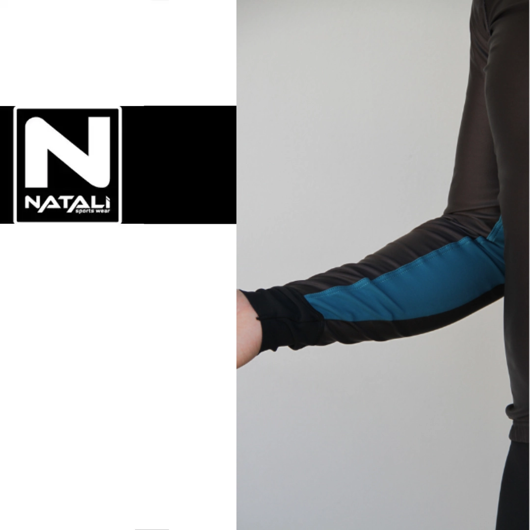 Giacca invernale ciclismo modello square ocean black by Maglificio Natali dettaglio manica